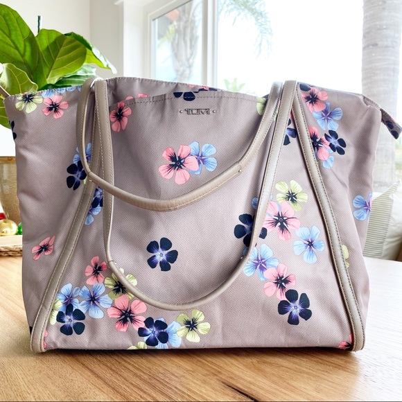 Tumi Handbags - TUMI | Nylon Voyageur Q Tote Floral Pattern